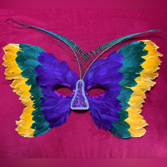 Accessories - Colorful Feather Butterfly Mask